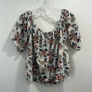 Floral on or off the shoulder top